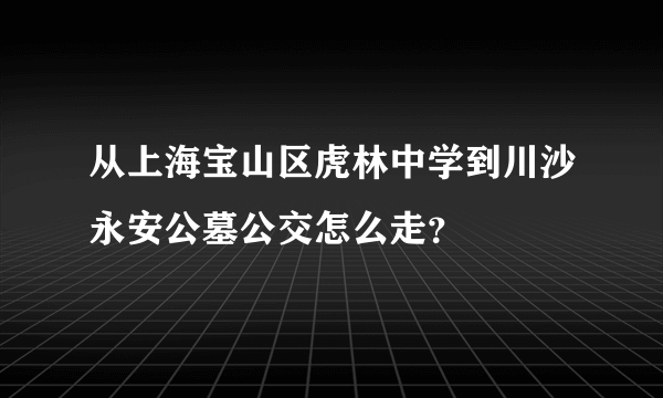 从上海宝山区虎林中学到川沙永安公墓公交怎么走？