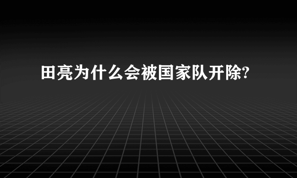 田亮为什么会被国家队开除?