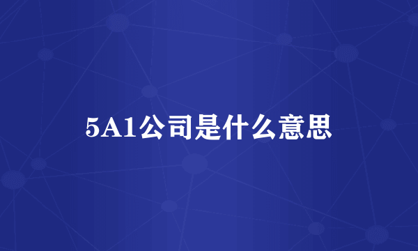 5A1公司是什么意思