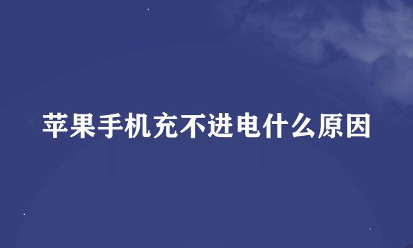 苹果手机充不进电什么原因