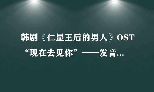 韩剧《仁显王后的男人》OST“现在去见你”——发音翻译歌词？