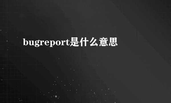 bugreport是什么意思