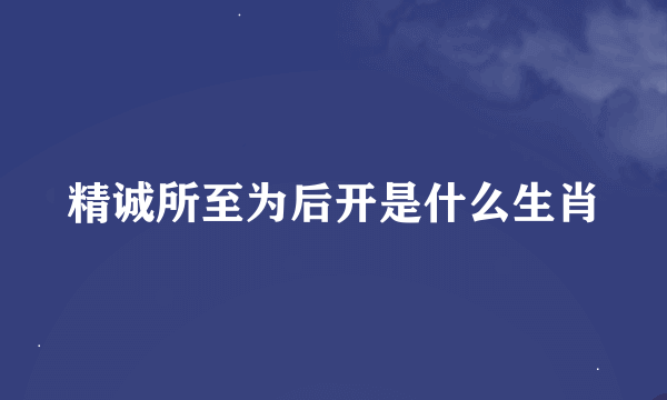 精诚所至为后开是什么生肖