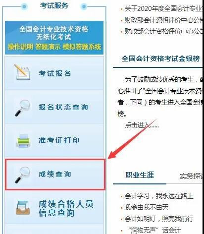 初级会计成绩查询官网2020年是哪里？