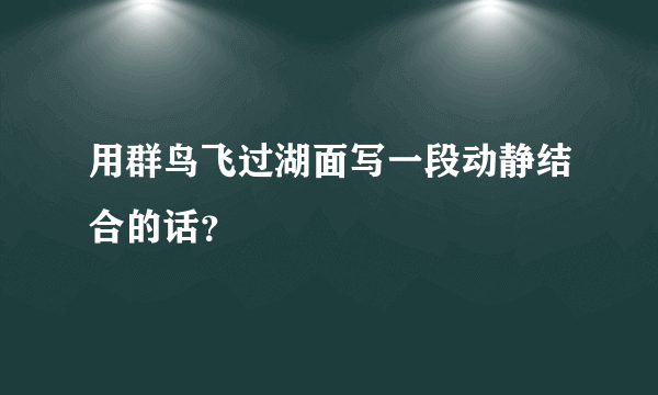 用群鸟飞过湖面写一段动静结合的话？