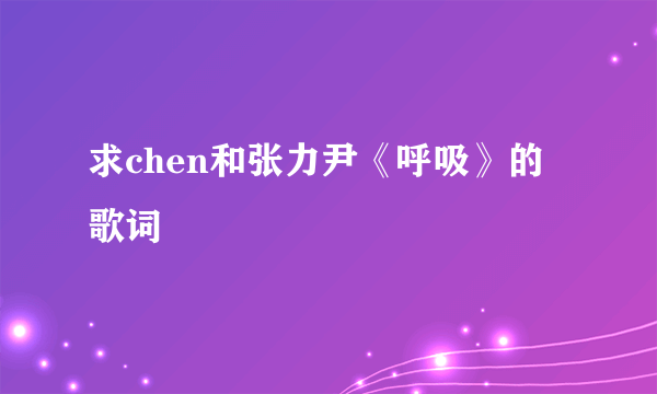 求chen和张力尹《呼吸》的歌词