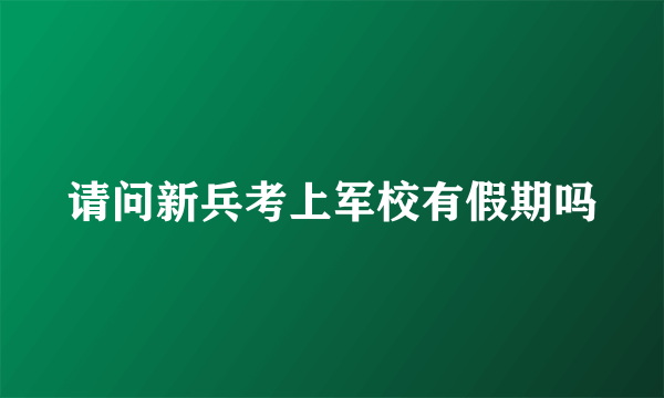 请问新兵考上军校有假期吗