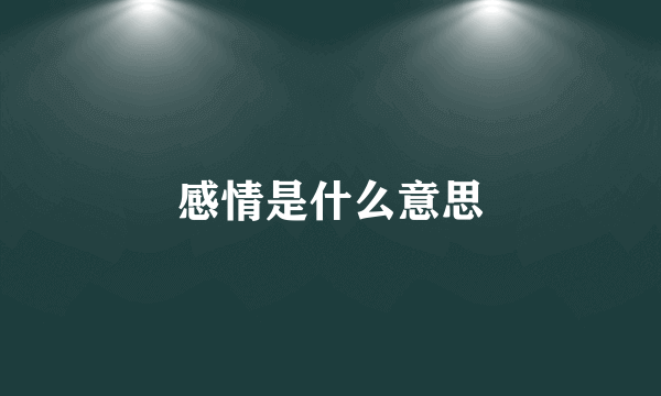 感情是什么意思