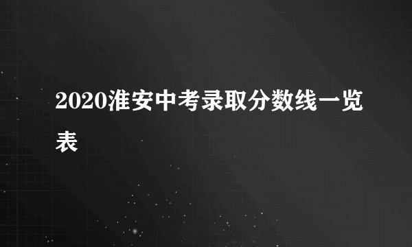 2020淮安中考录取分数线一览表