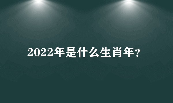 2022年是什么生肖年？