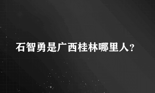 石智勇是广西桂林哪里人？