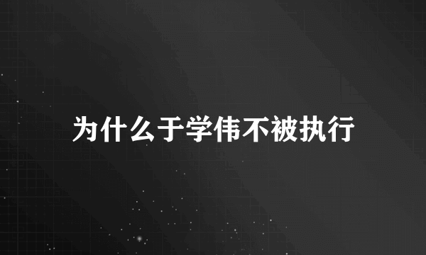 为什么于学伟不被执行