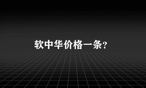 软中华价格一条？