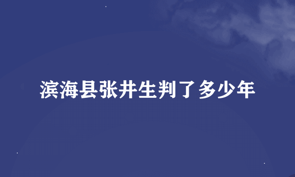 滨海县张井生判了多少年