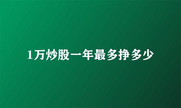 1万炒股一年最多挣多少