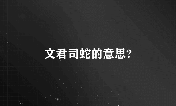 文君司蛇的意思?