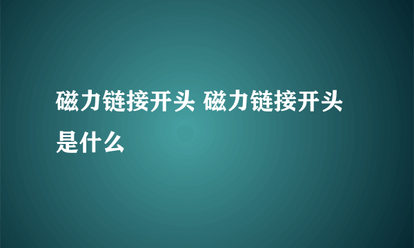 磁力链接开头 磁力链接开头是什么