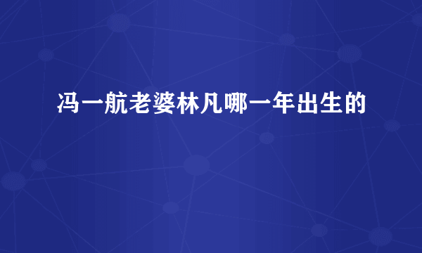 冯一航老婆林凡哪一年出生的