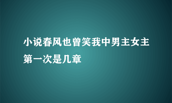 小说春风也曾笑我中男主女主第一次是几章