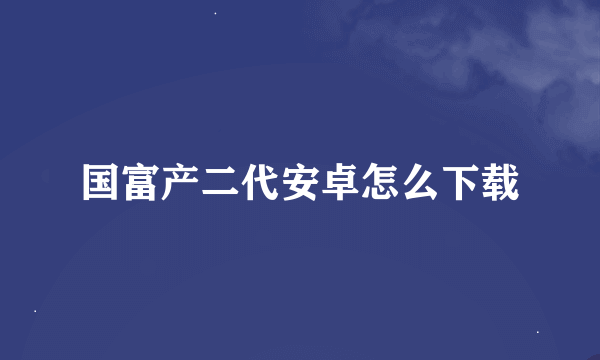 国富产二代安卓怎么下载