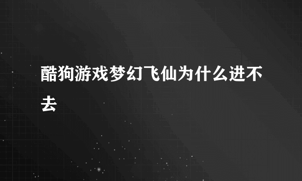 酷狗游戏梦幻飞仙为什么进不去