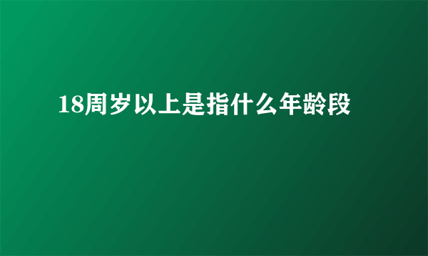 18周岁以上是指什么年龄段