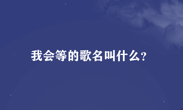 我会等的歌名叫什么？