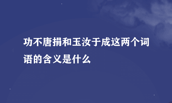 功不唐捐和玉汝于成这两个词语的含义是什么