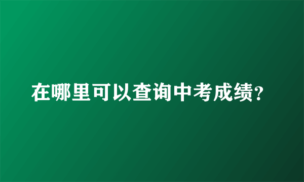 在哪里可以查询中考成绩？