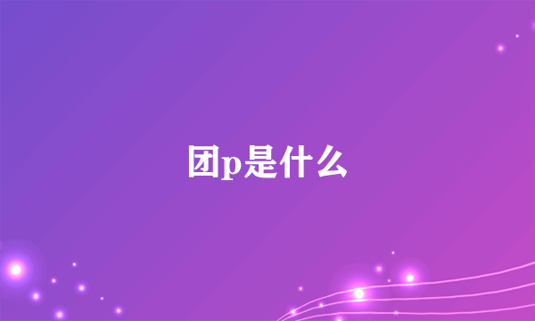 团p是什么