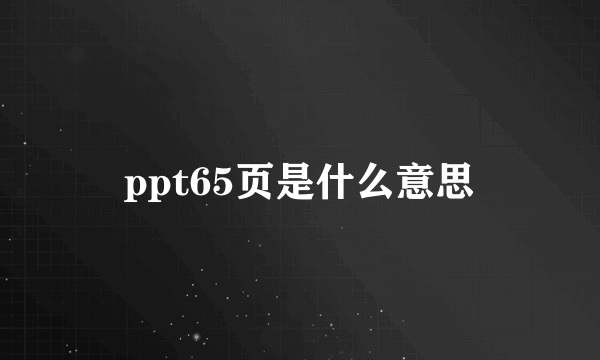 ppt65页是什么意思