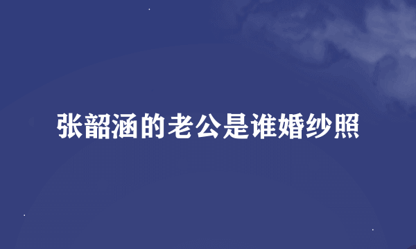 张韶涵的老公是谁婚纱照