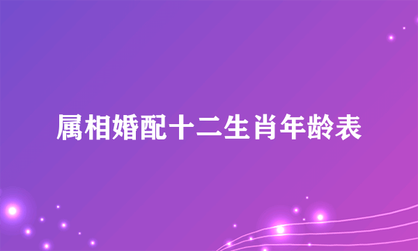 属相婚配十二生肖年龄表