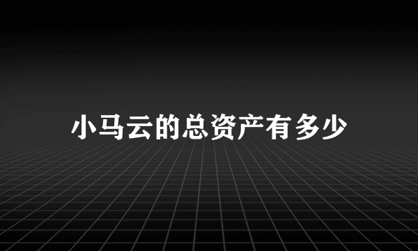 小马云的总资产有多少