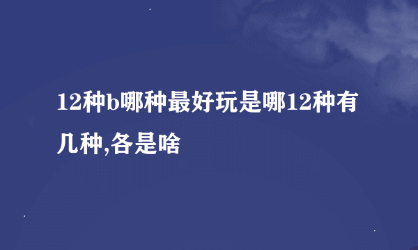 12种b哪种最好玩是哪12种有几种,各是啥