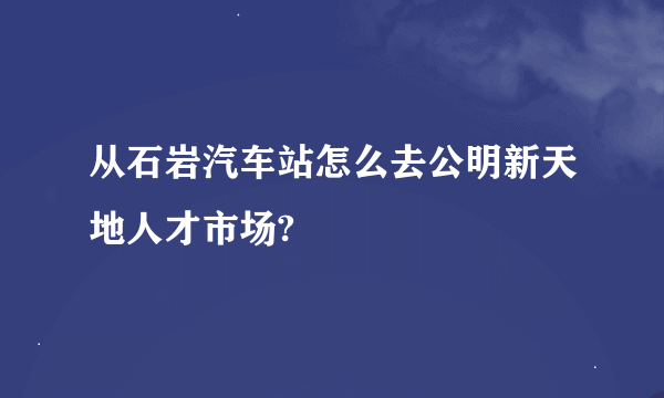 从石岩汽车站怎么去公明新天地人才市场?