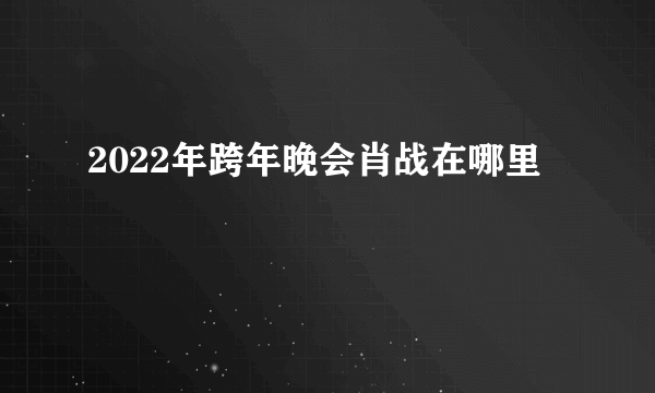 2022年跨年晚会肖战在哪里