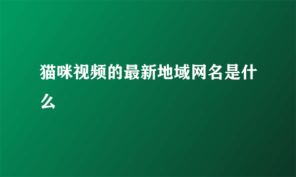 猫咪视频的最新地域网名是什么