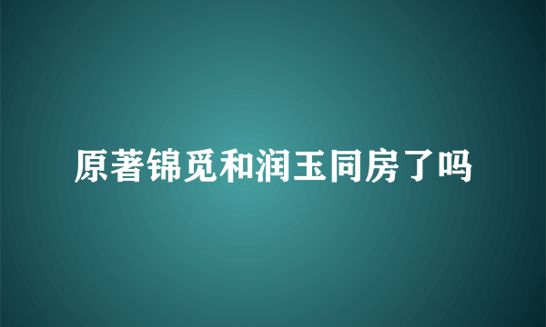 原著锦觅和润玉同房了吗