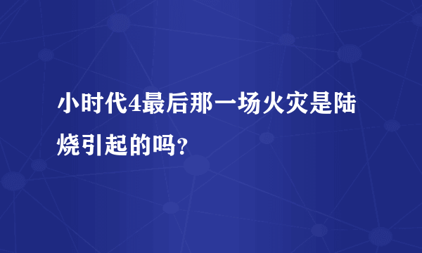 小时代4最后那一场火灾是陆烧引起的吗？