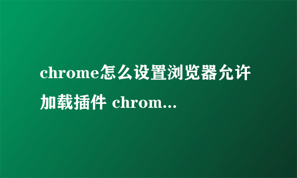 chrome怎么设置浏览器允许加载插件 chrome浏览器允许加载插件设置方法