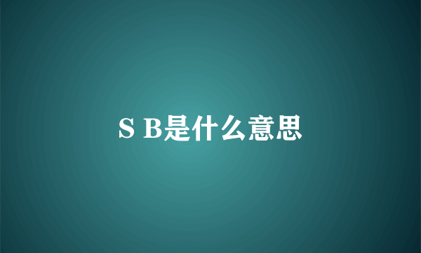 S B是什么意思