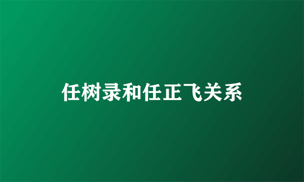 任树录和任正飞关系