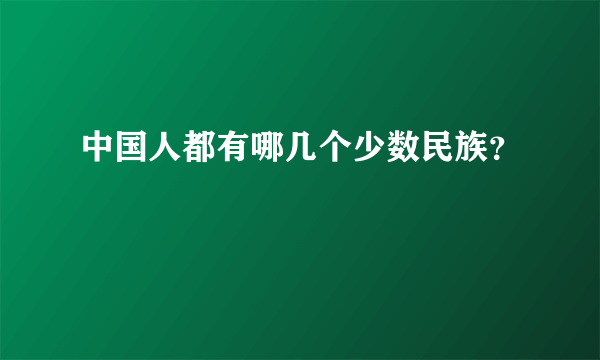 中国人都有哪几个少数民族？