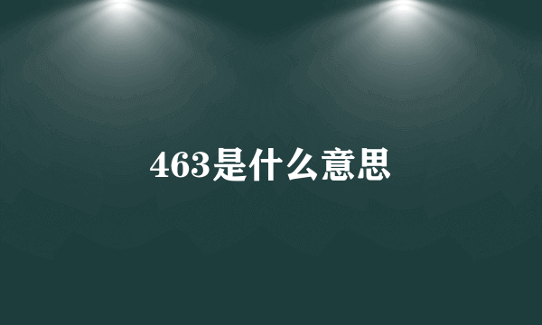 463是什么意思