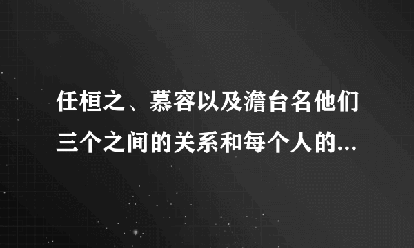 任桓之、慕容以及澹台名他们三个之间的关系和每个人的信息。要真实的。历史中有没有他们