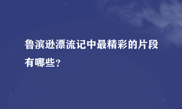 鲁滨逊漂流记中最精彩的片段有哪些？