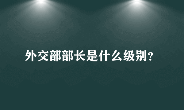 外交部部长是什么级别？