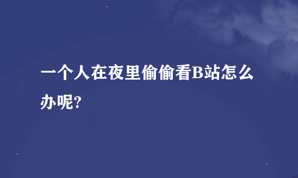 一个人在夜里偷偷看B站怎么办呢?