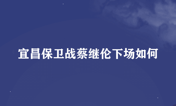 宜昌保卫战蔡继伦下场如何